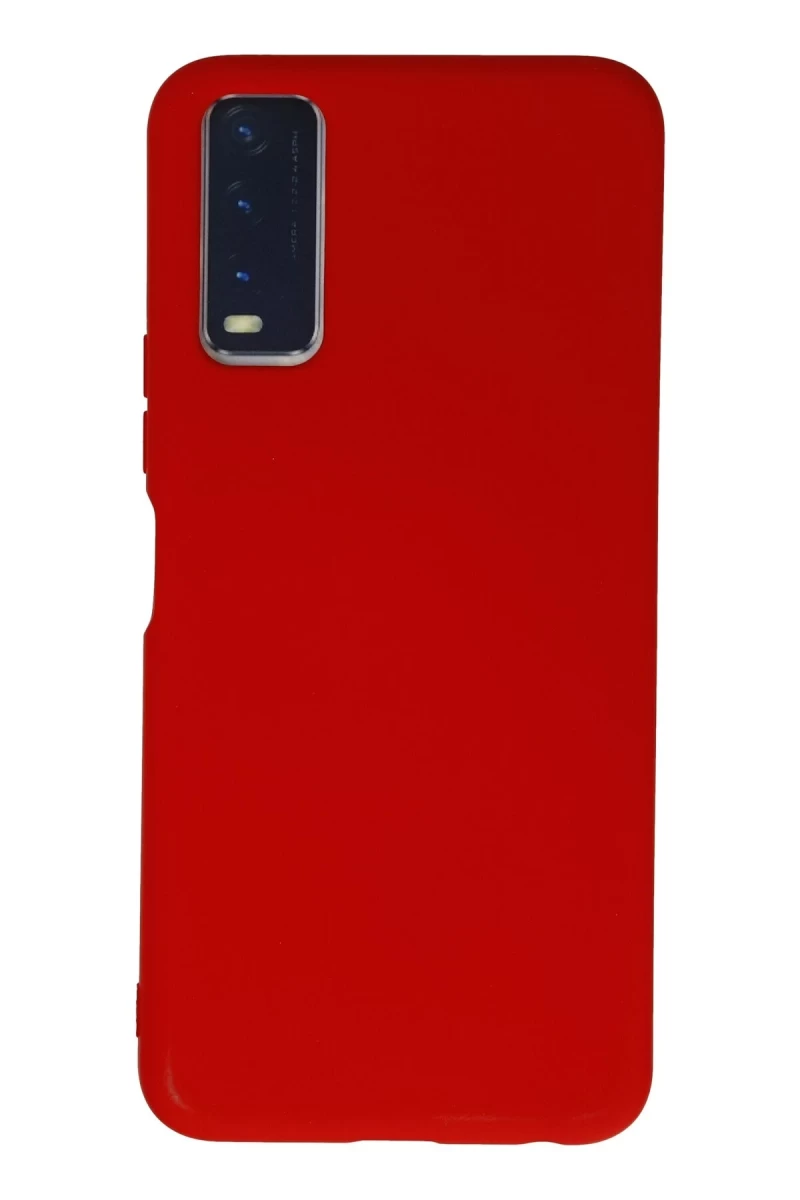 Vivo Y11S Uyumlu Kılıf Nano içi Kadife Silikon - Kırmızı
