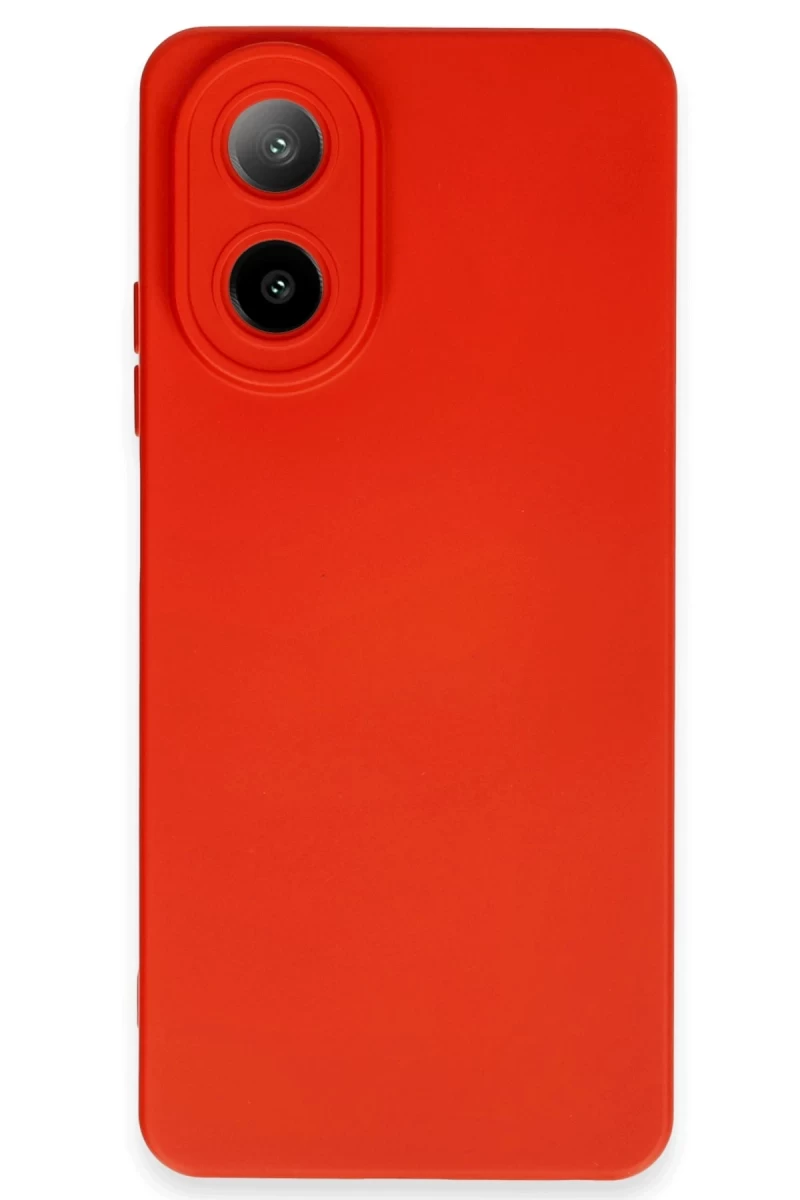 Oppo A38 Uyumlu Kılıf Nano içi Kadife Silikon - Kırmızı