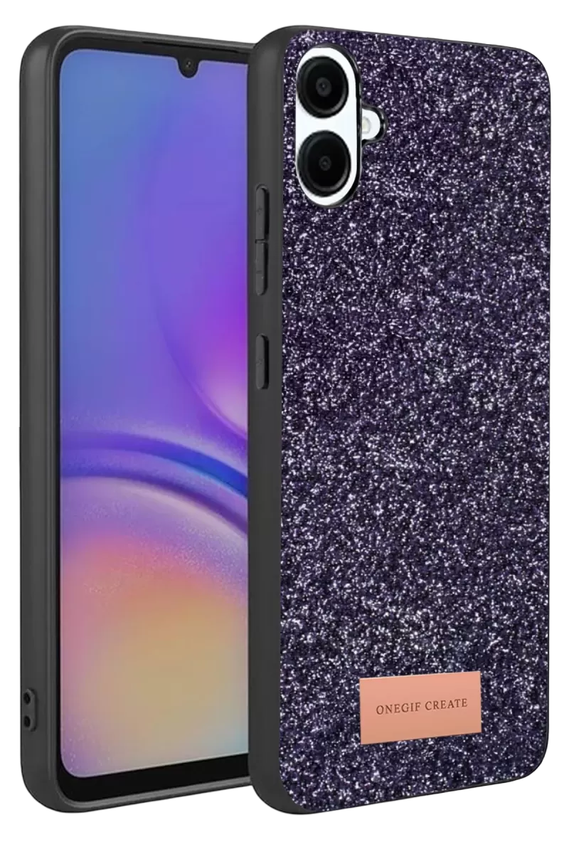 Onegif Samsung Galaxy A07 4G Uyumlu Bright Simli Kapak - Derin Mor