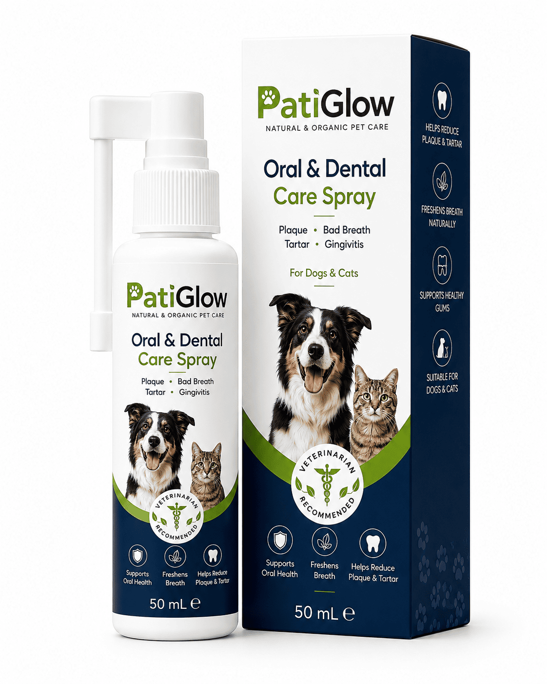 PatiGlow Kedi ve Köpek Ağız ve Diş Bakım Spreyi 50 ml
