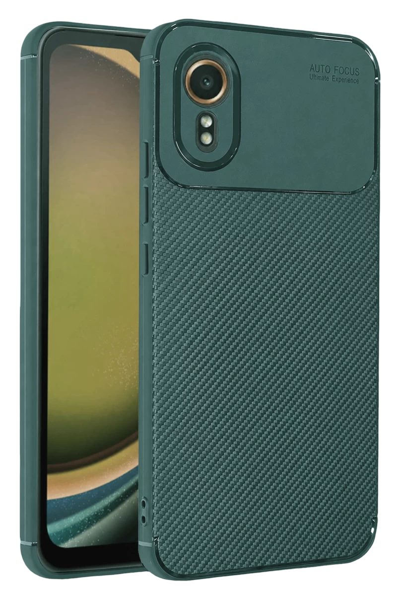 Samsung Galaxy XCover 7 Kılıf Auto Focus Karbon Kapak - Yeşil