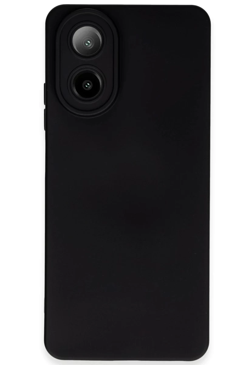 Oppo A38 Uyumlu Kılıf Nano içi Kadife Silikon - Siyah