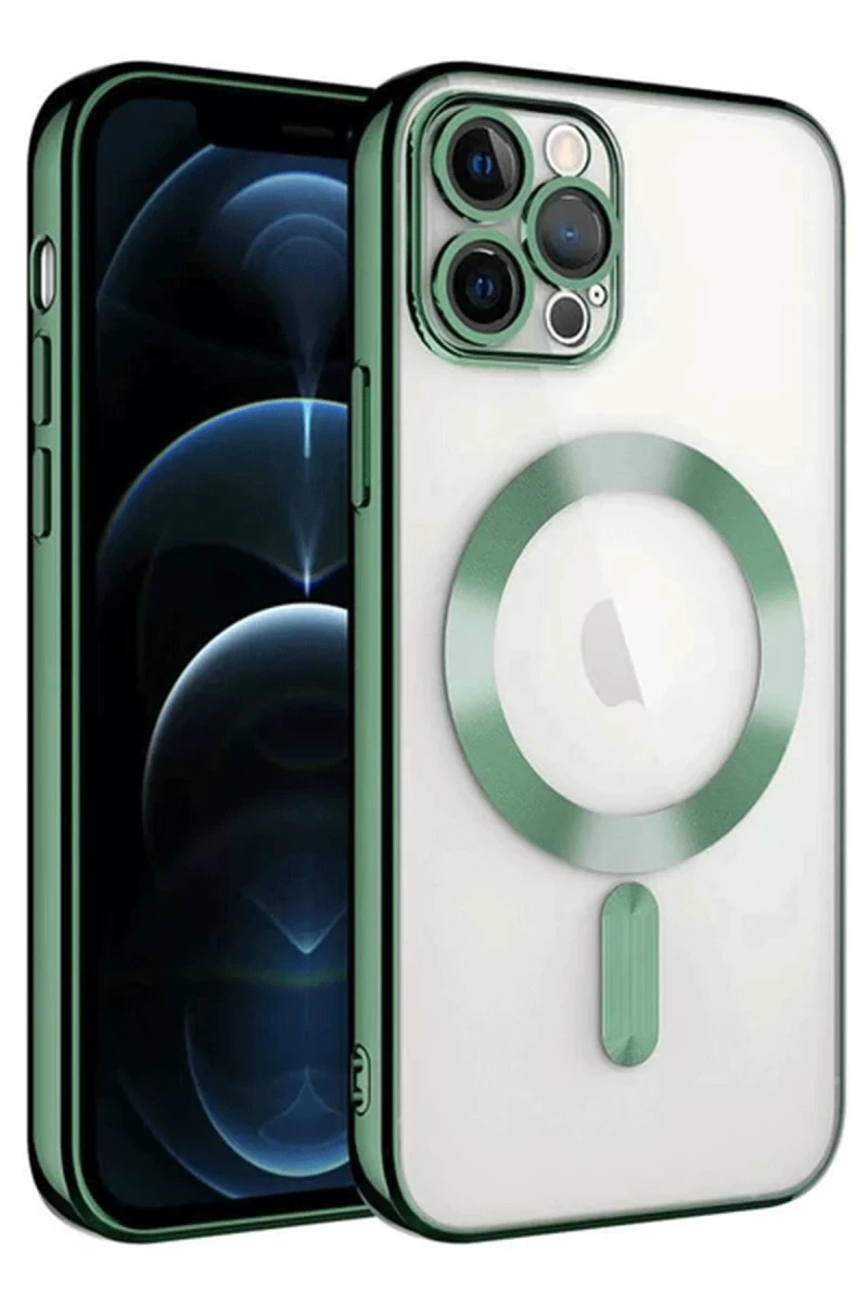 Apple iPhone 14 Pro Max Uyumlu Kılıf Kross Magneticsafe Kapak - Koyu Yeşil