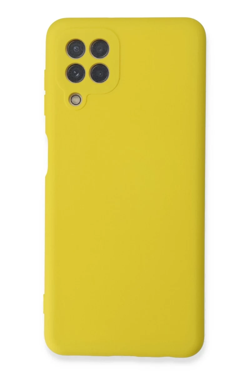 Samsung Galaxy A22 Uyumlu Kılıf Nano içi Kadife Silikon - Sarı