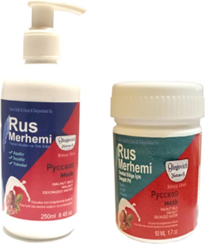 Olegovich Medicine Tüy Dökücü Azaltıcı Rus Merhemi 250 ml 1 Adet + Genital Bölge Merhemi 50 ml 1 Adet