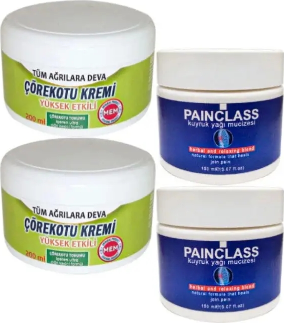 Çörek Otu Kremi Xl Boy 2X200 ml +2X150 ml Kuyruk Yağı Kremi Painclass