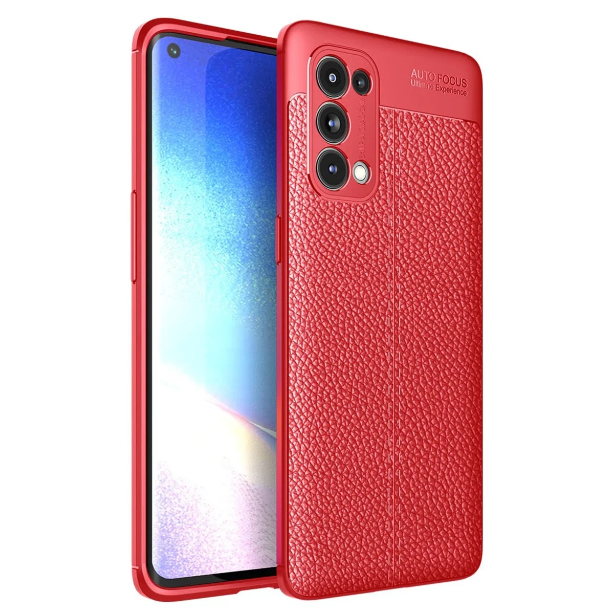 Oppo Reno 5 Pro Kılıf Auto Focus Kapak - Kırmızı