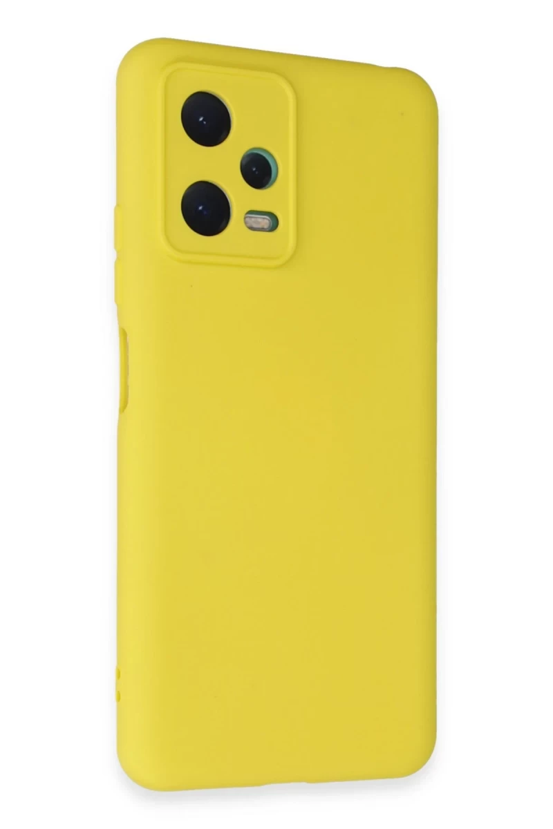 Xiaomi Redmi Note 12 5G Uyumlu Kılıf Nano içi Kadife Silikon - Sarı
