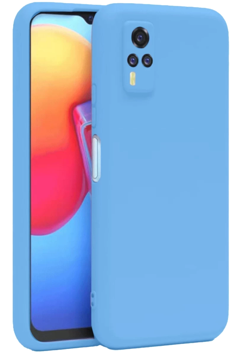Vivo Y53S Uyumlu Kılıf Nano içi Kadife Silikon - Mavi
