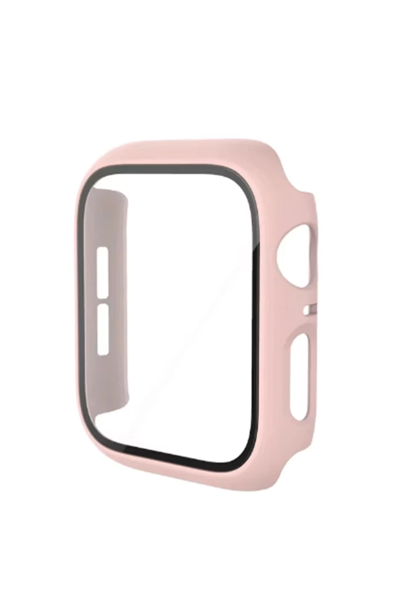 Apple Watch 40mm Uyumlu Camlı Kasa Ekran Koruyucu - Pembe