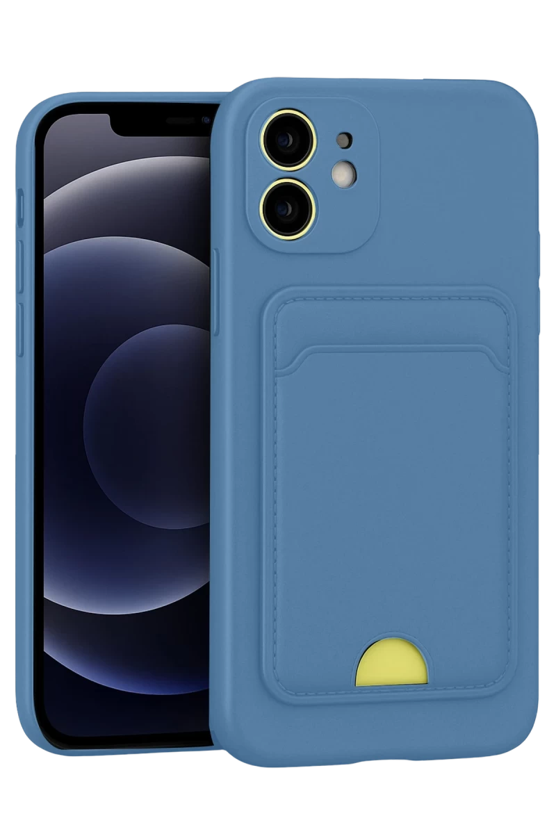 Apple iPhone 11 Uyumlu Kılıf Kelvin Kartvizitli Silikon - Mavi