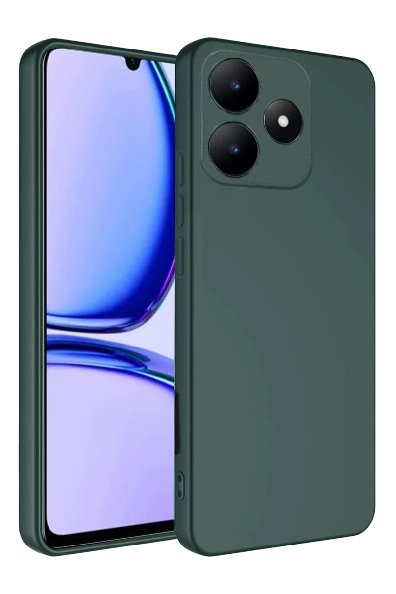 Realme C61 Uyumlu Kılıf First Silikon - Koyu Yeşil