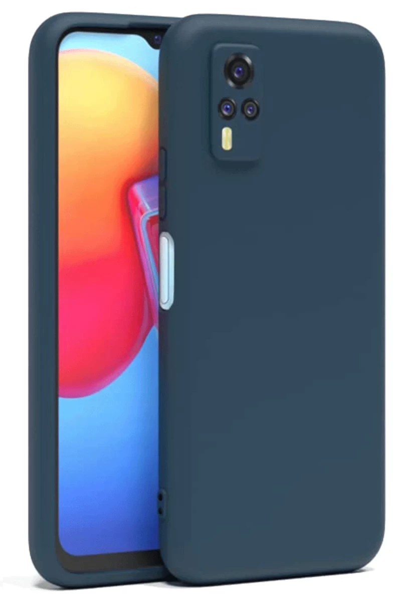 Vivo Y53S Uyumlu Kılıf Nano içi Kadife Silikon - Lacivert