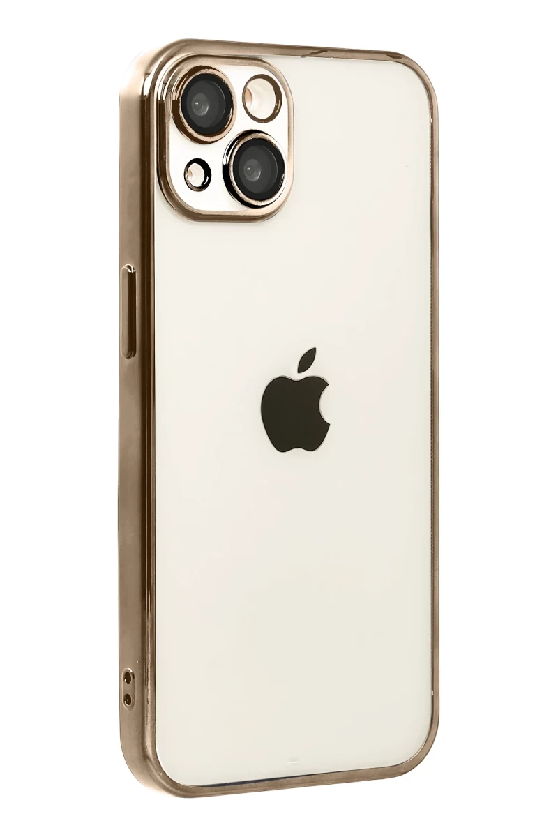 Apple iPhone 15 Uyumlu Lensli Silikon - Çöl Titanyum