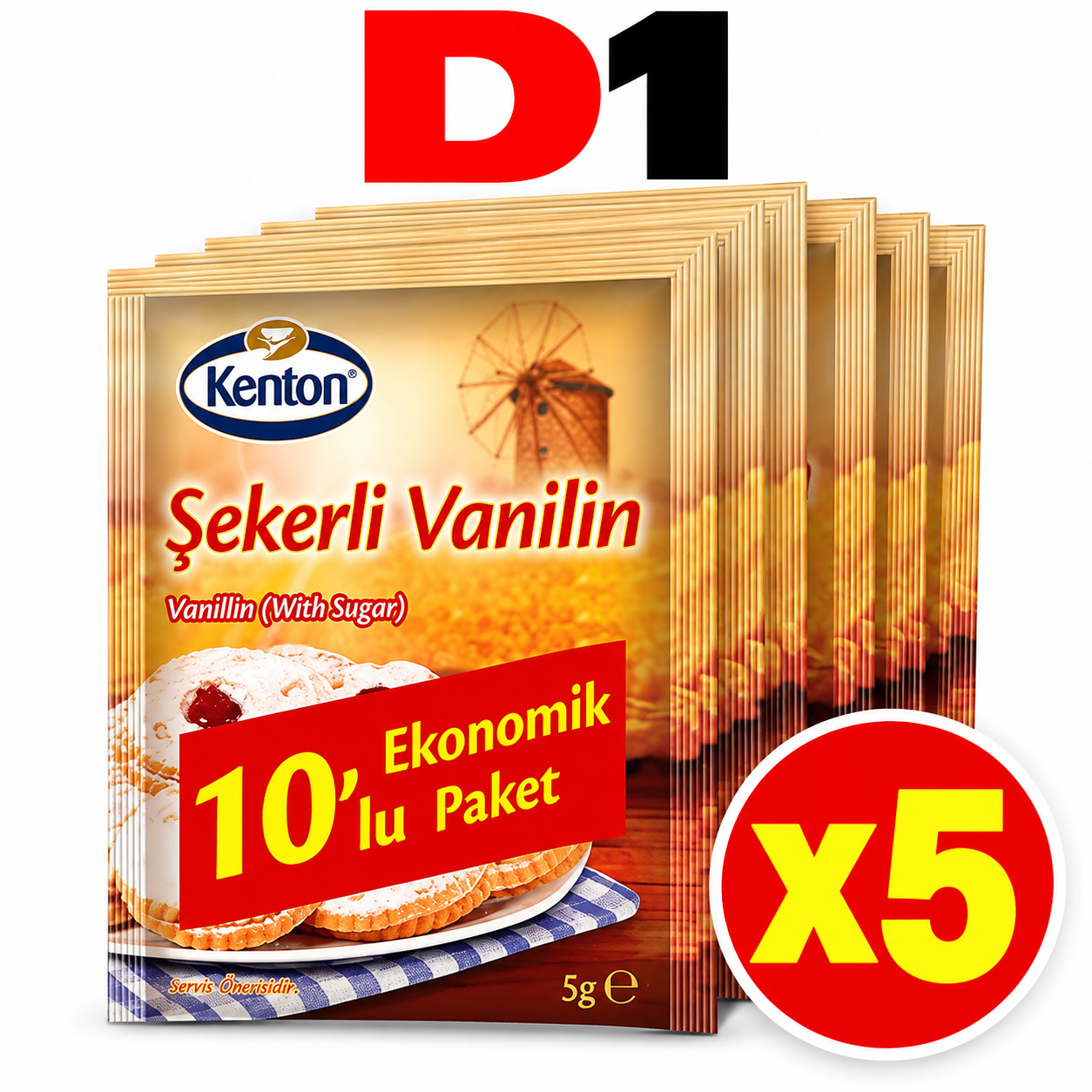 KENTON ŞEKERLİ VANİLİN 10 LU (5 Adet)