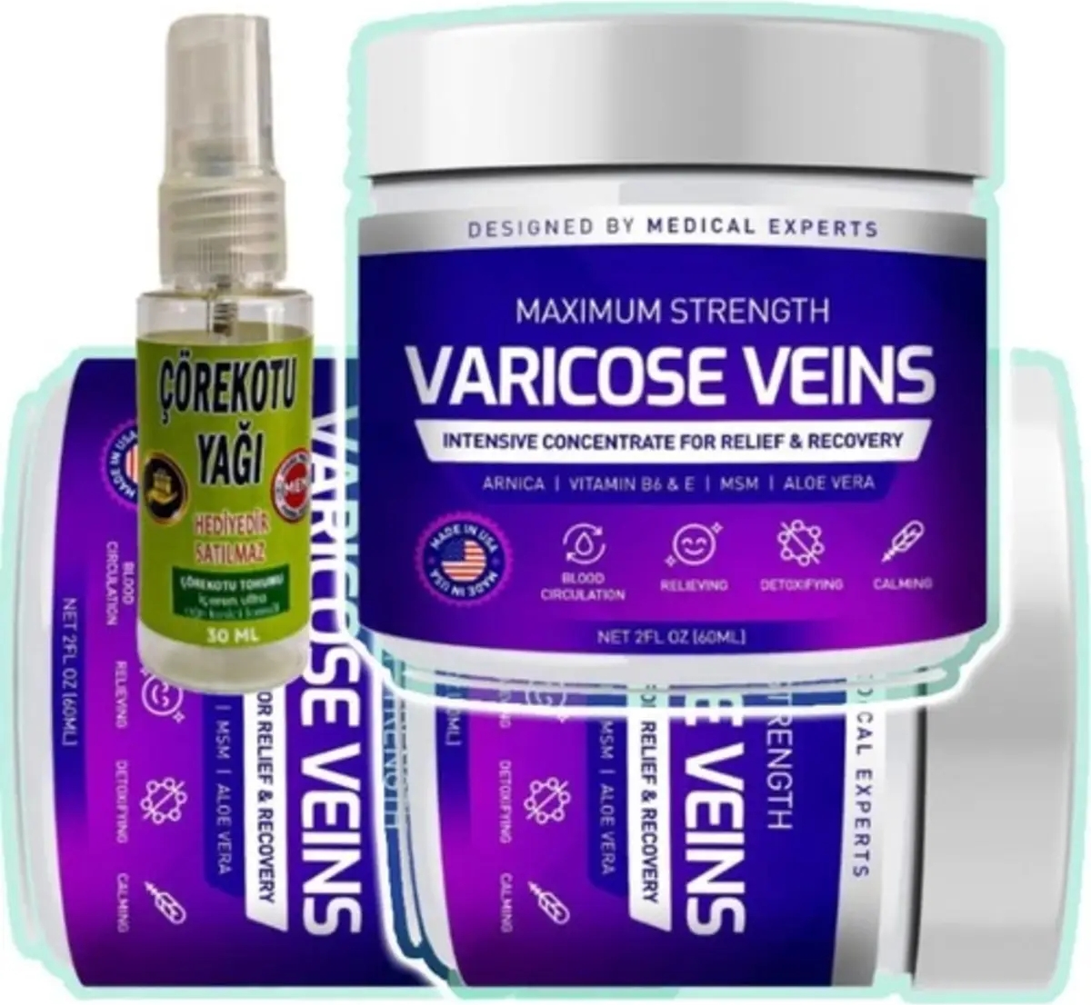 Pharmapulse Varcse Vnis Purple Bakım Kremi 100 ml x 3 Adet + Çörek Otu Yağı 30 ml