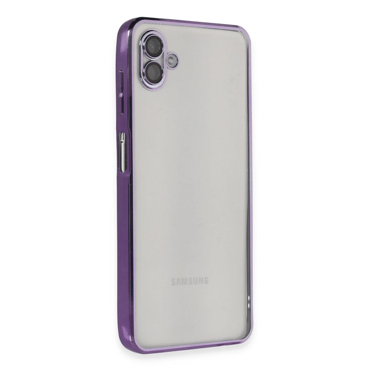 Samsung Galaxy A04 Kılıf Lensli Silikon - Mor