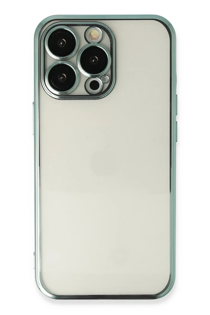 Apple iPhone 13 Pro Uyumlu Kılıf Lensli Silikon - Yeşil