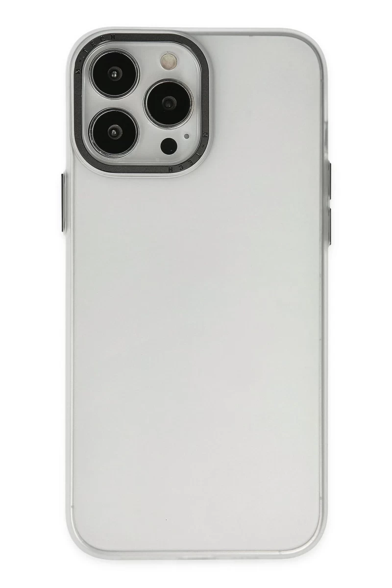 Apple iPhone 13 Pro Max Uyumlu Kılıf Modos Metal Kapak - Şeffaf