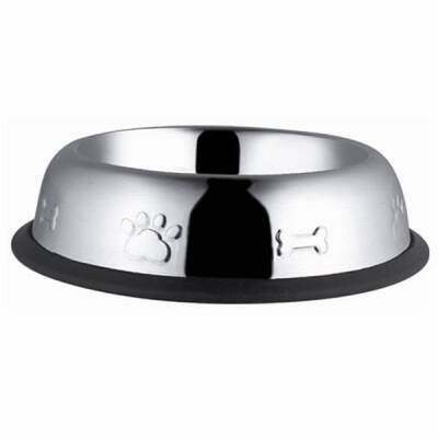 Desenli Oval Metal Kedi ve Küçük Irk Köpek Mama Su Kabı 8 Oz 12 Cm