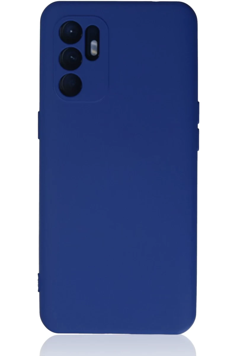 Oppo Reno 6 Uyumlu Kılıf Nano içi Kadife Silikon - Mavi