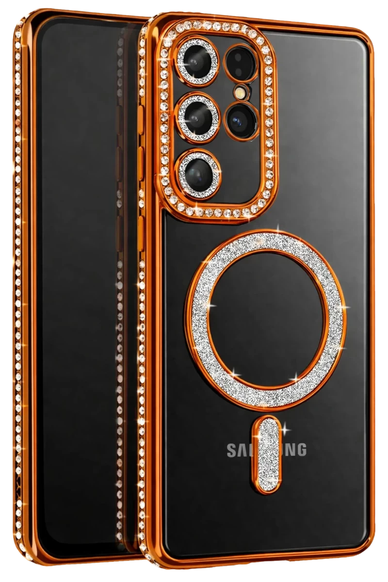 Samsung Galaxy S26 Ultra Uyumlu Joke Simli Magneticsafe Kılıf - Turuncu