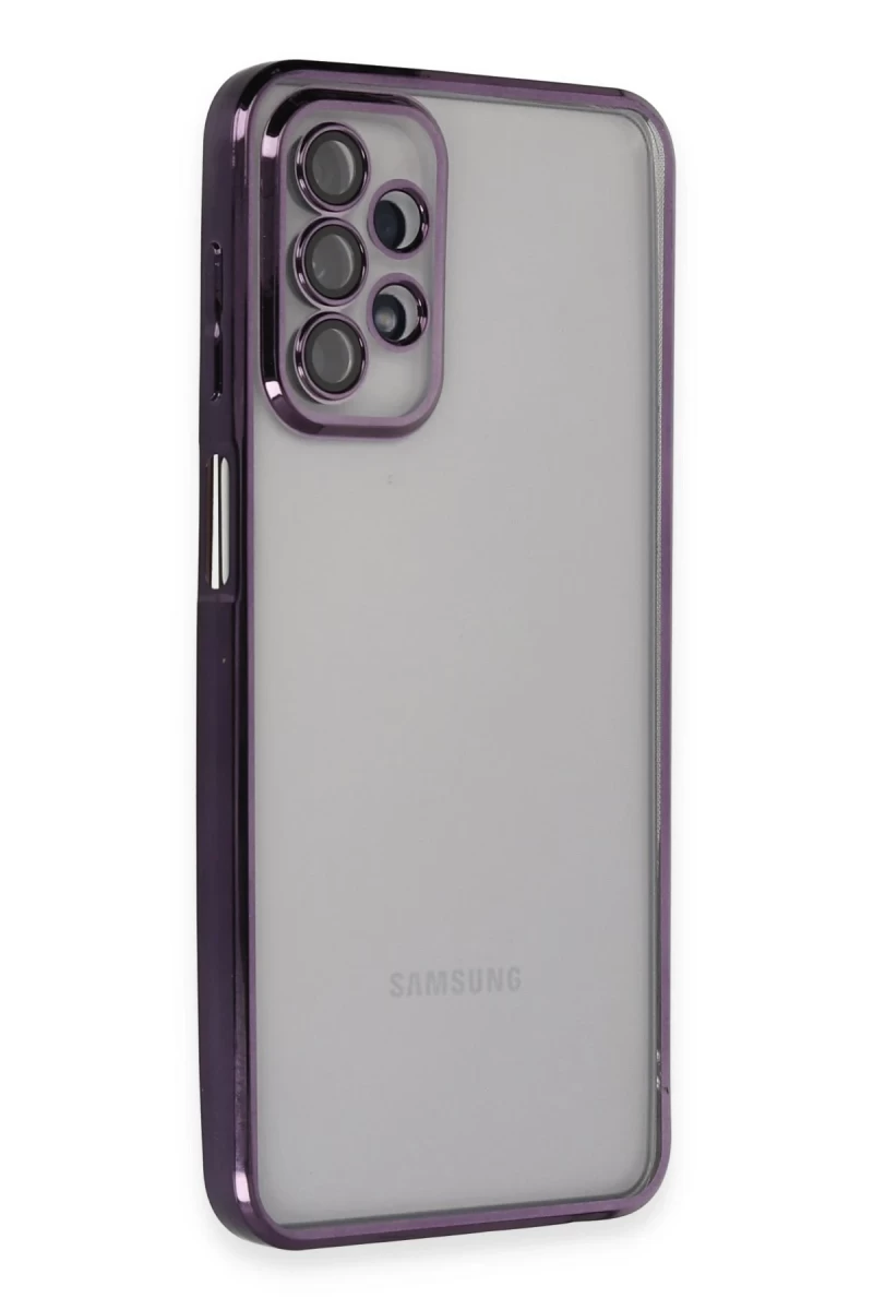Samsung Galaxy A23 4G Uyumlu Kılıf Lensli Silikon - Mor