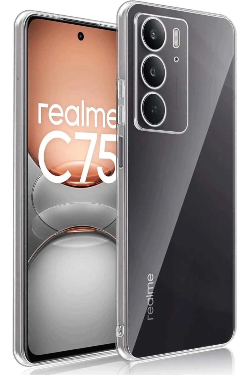 Realme C75 Uyumlu Kılıf Lüx Şeffaf Silikon