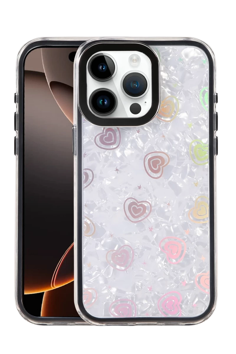 Apple iPhone 14 Pro Max Uyumlu Lumi Desenli Kapak - Siyah
