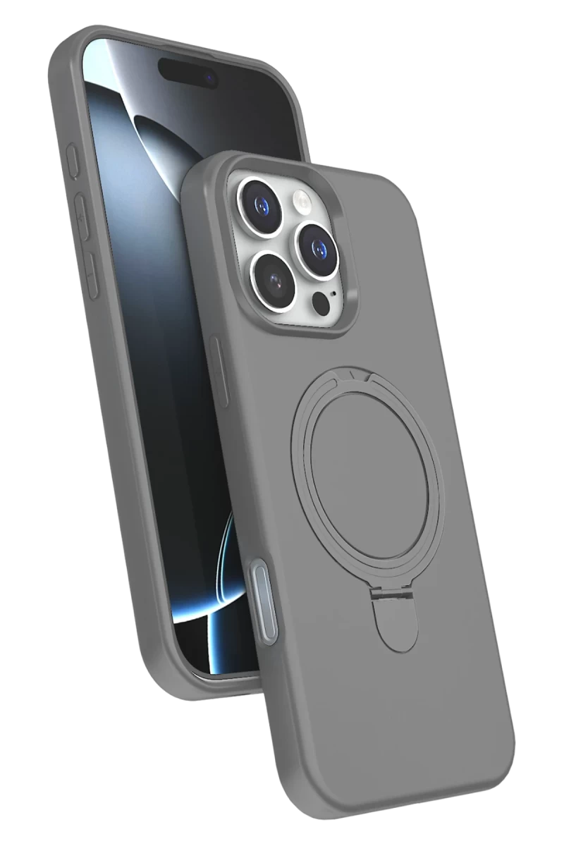 Apple iPhone 16 Pro Max Uyumlu Regal Magsafe Standlı Kapak - Titan Gri