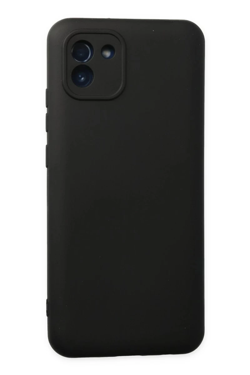 Samsung Galaxy A03 Uyumlu Kılıf Nano içi Kadife Silikon - Siyah