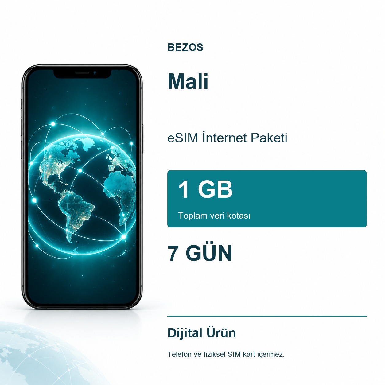 Mali eSIM İnternet Paketi 1 GB 7 Gün