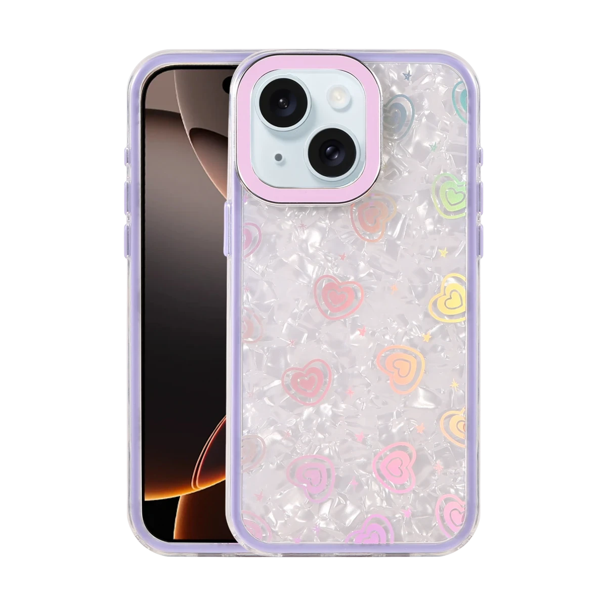 Apple iPhone 14 Lumi Desenli Kapak - Mor