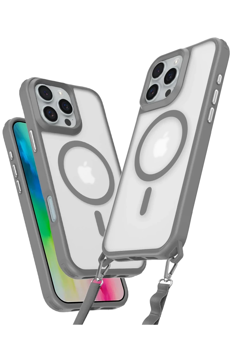 Apple iPhone 16 Pro Max Uyumlu Kılıf Enka Magsafe Silikon Kılıf - Titan Gri