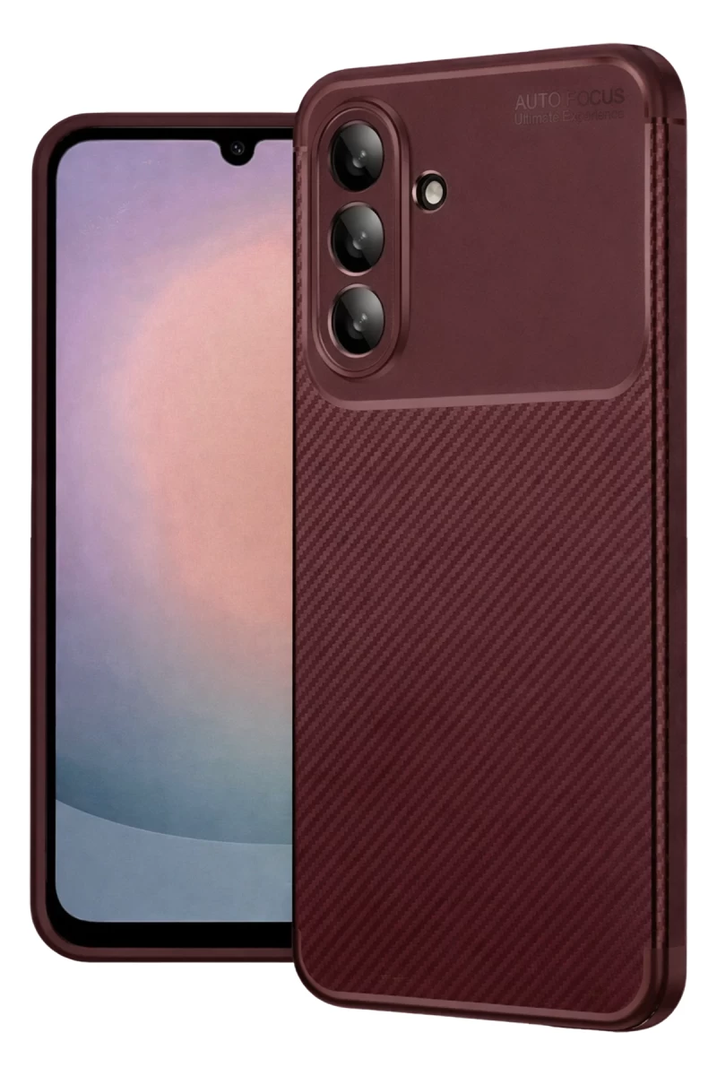 Samsung Galaxy A27 5G Uyumlu Auto Focus Karbon Kapak - Bordo