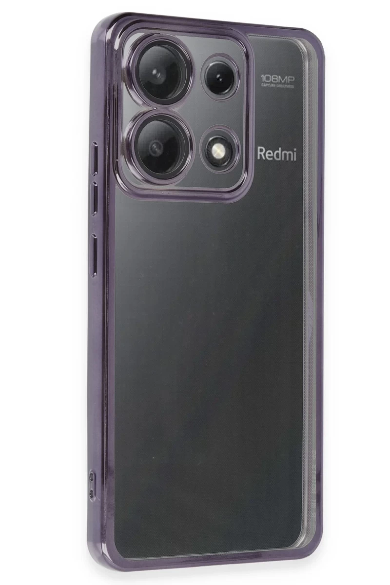 Xiaomi Poco X6 Uyumlu Kılıf Lensli Silikon - Mor