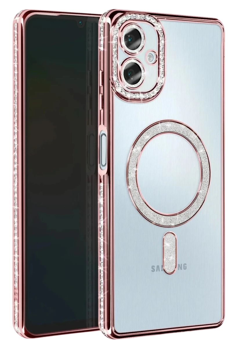 Samsung Galaxy A07 4G Uyumlu Joke Simli Magneticsafe Kılıf - Pembe