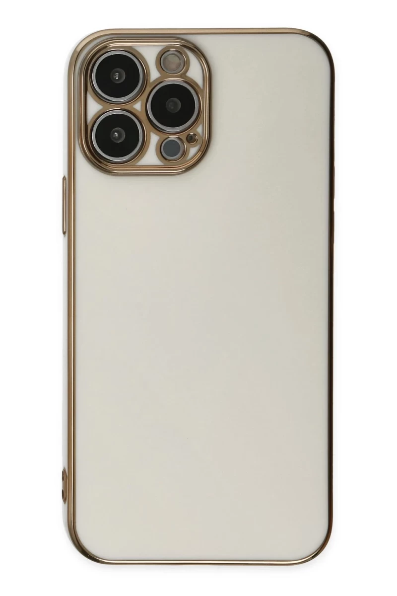 Apple iPhone 15 Pro Max Uyumlu Kılıf Volet Silikon - Beyaz