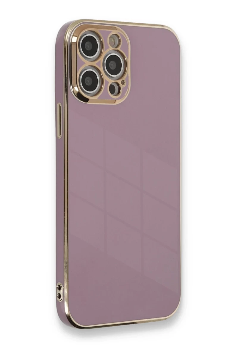 Apple iPhone 12 Pro Max Uyumlu Kılıf Volet Silikon - Mor