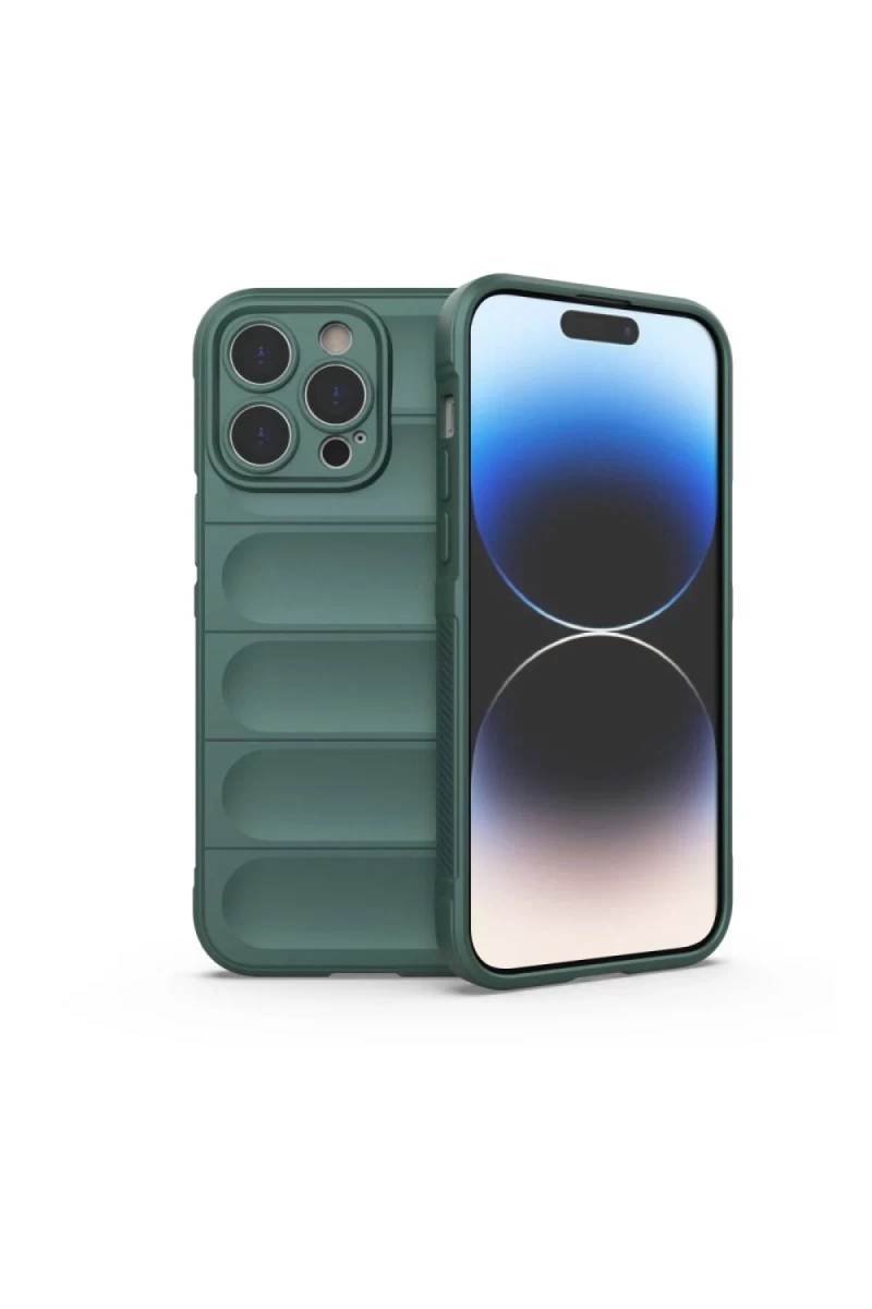 Apple iPhone 16 Pro Uyumlu Kılıf Optimum Silikon - Koyu Yeşil