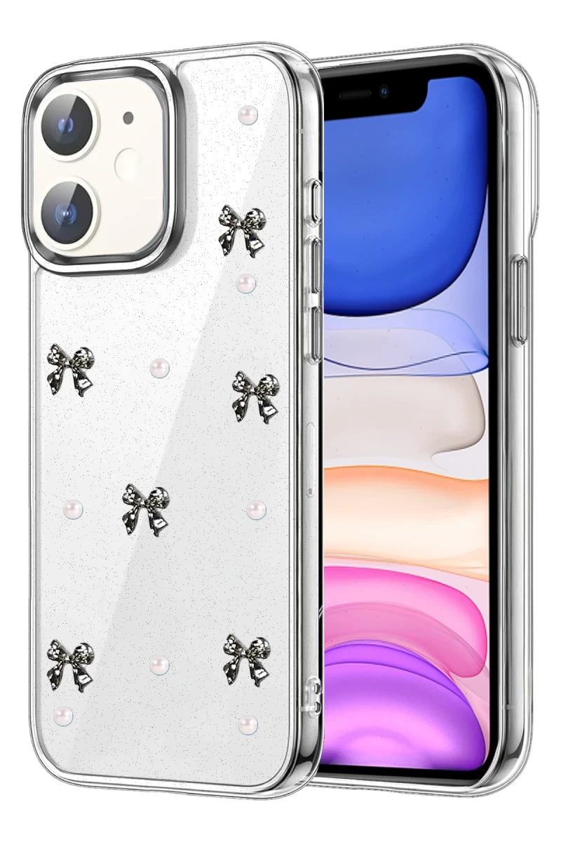 Apple iPhone 12 Uyumlu Fiyonk Desenli Kapak - Desen 8