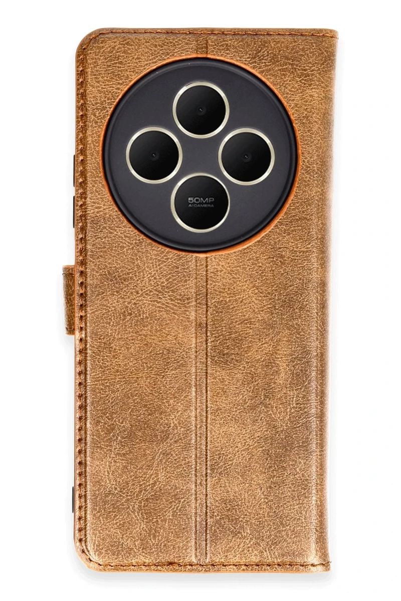 Xiaomi Redmi 14C Uyumlu Kılıf Trend S Plus Kapaklı Kılıf - Taba