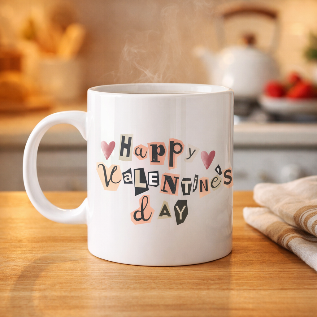 Happy Valentine’s Day Porselen Kupa – Model 1 Sevgililer Günü Hediyesi