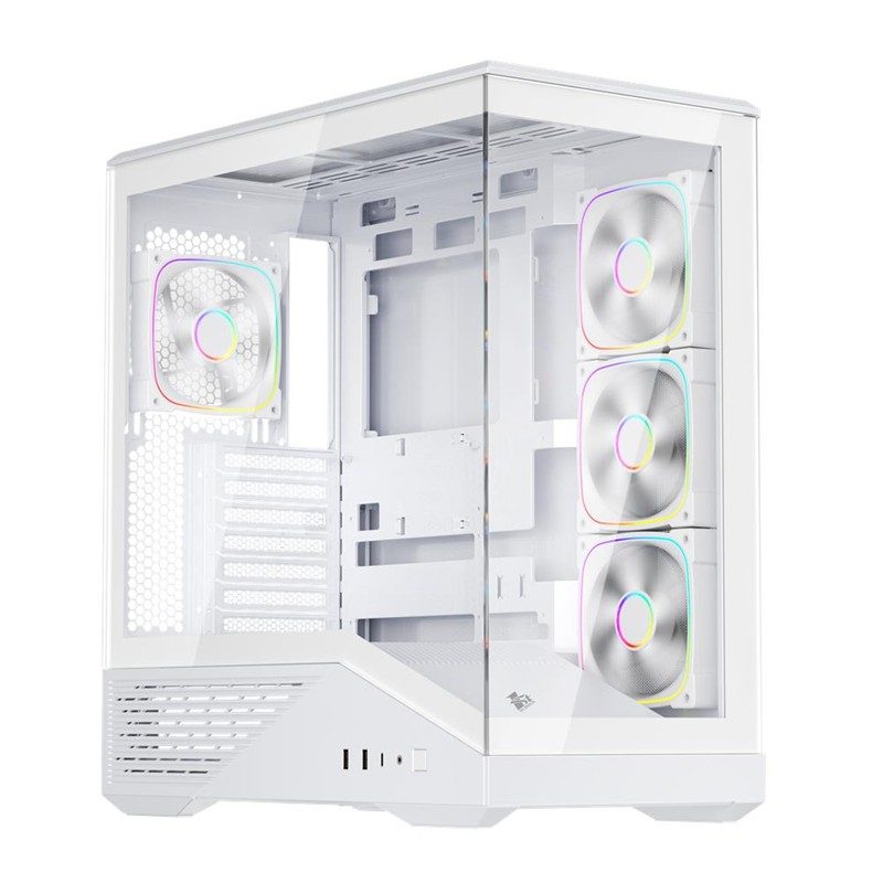 1ST PLAYER GM7 BTF BEYAZ 750W 80+ BRONZE ARGB 4X12CM FAN TEMPERLİ CAM USB 3.0 TYPE-C ATX KASA