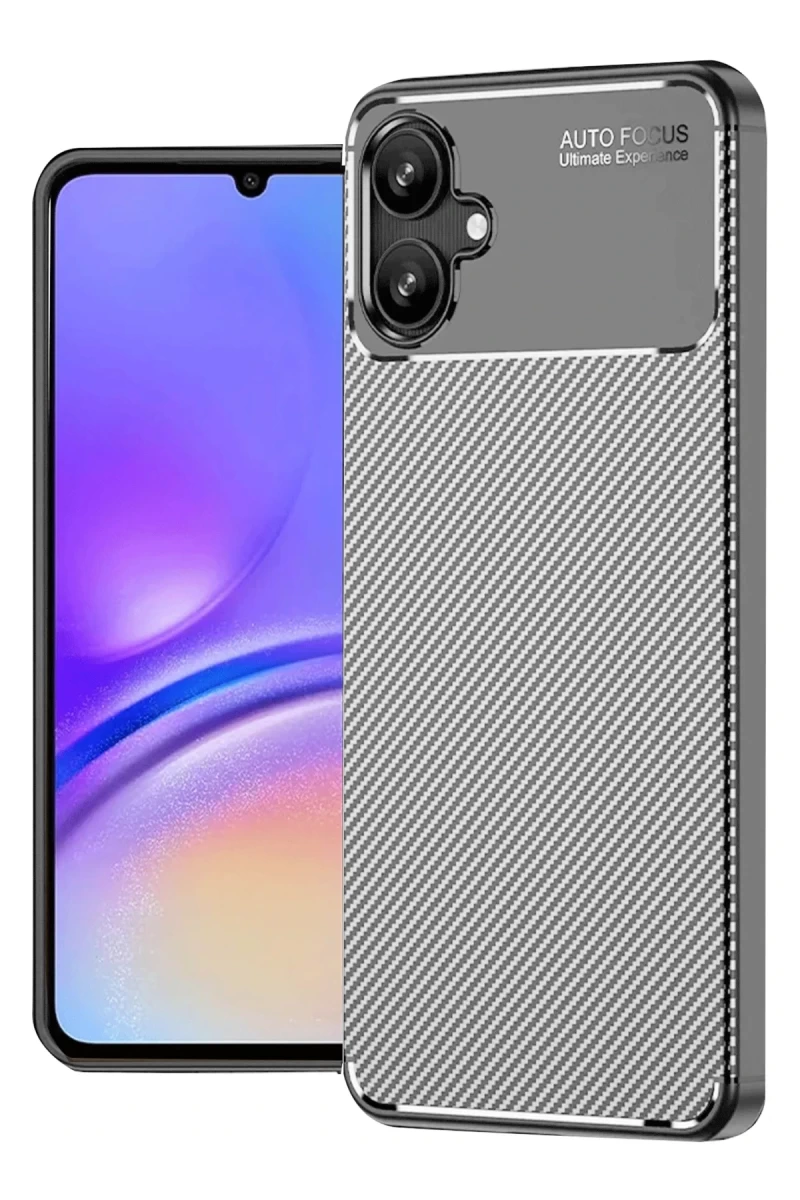 Samsung Galaxy A06 Uyumlu Kılıf Auto Focus Karbon Kapak - Gri