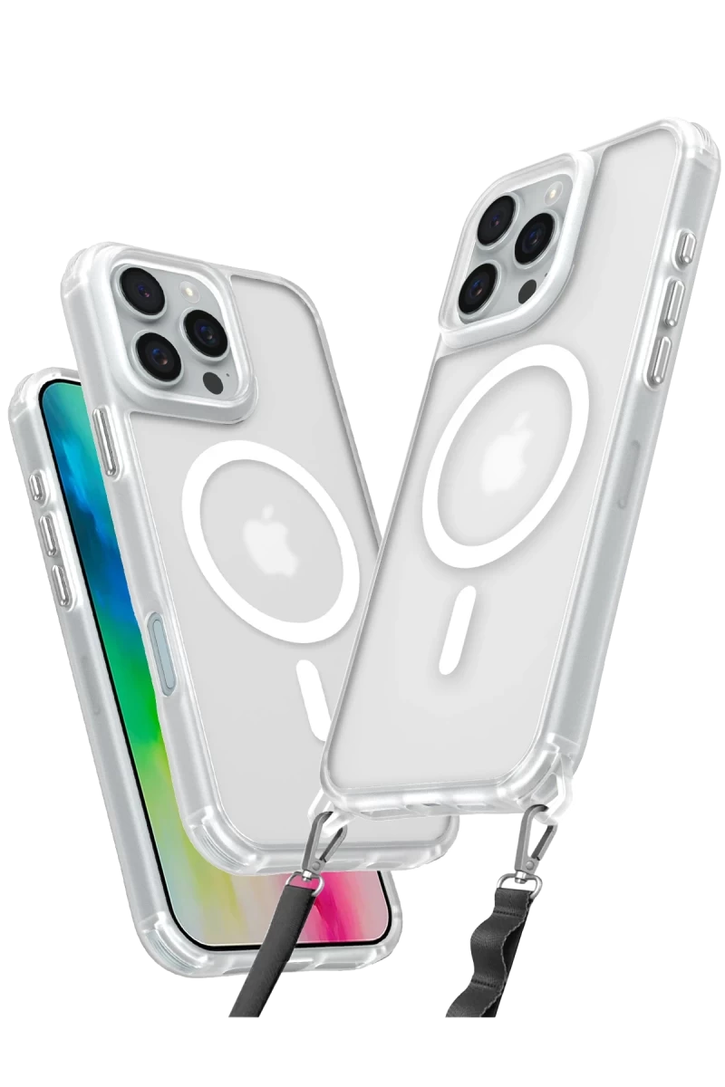 Apple iPhone 16 Pro Uyumlu Kılıf Enka Magsafe Silikon Kılıf - Şeffaf