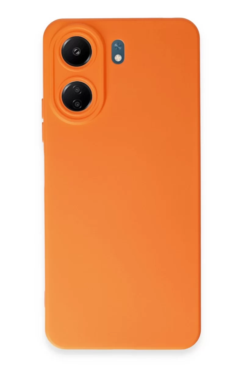 Xiaomi Redmi 13C Uyumlu Kılıf Nano içi Kadife Silikon - Turuncu
