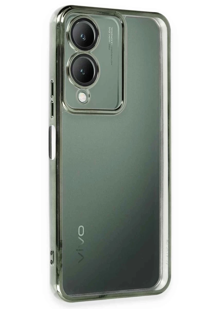 Vivo Y17S Uyumlu Kılıf Lensli Silikon - Yeşil