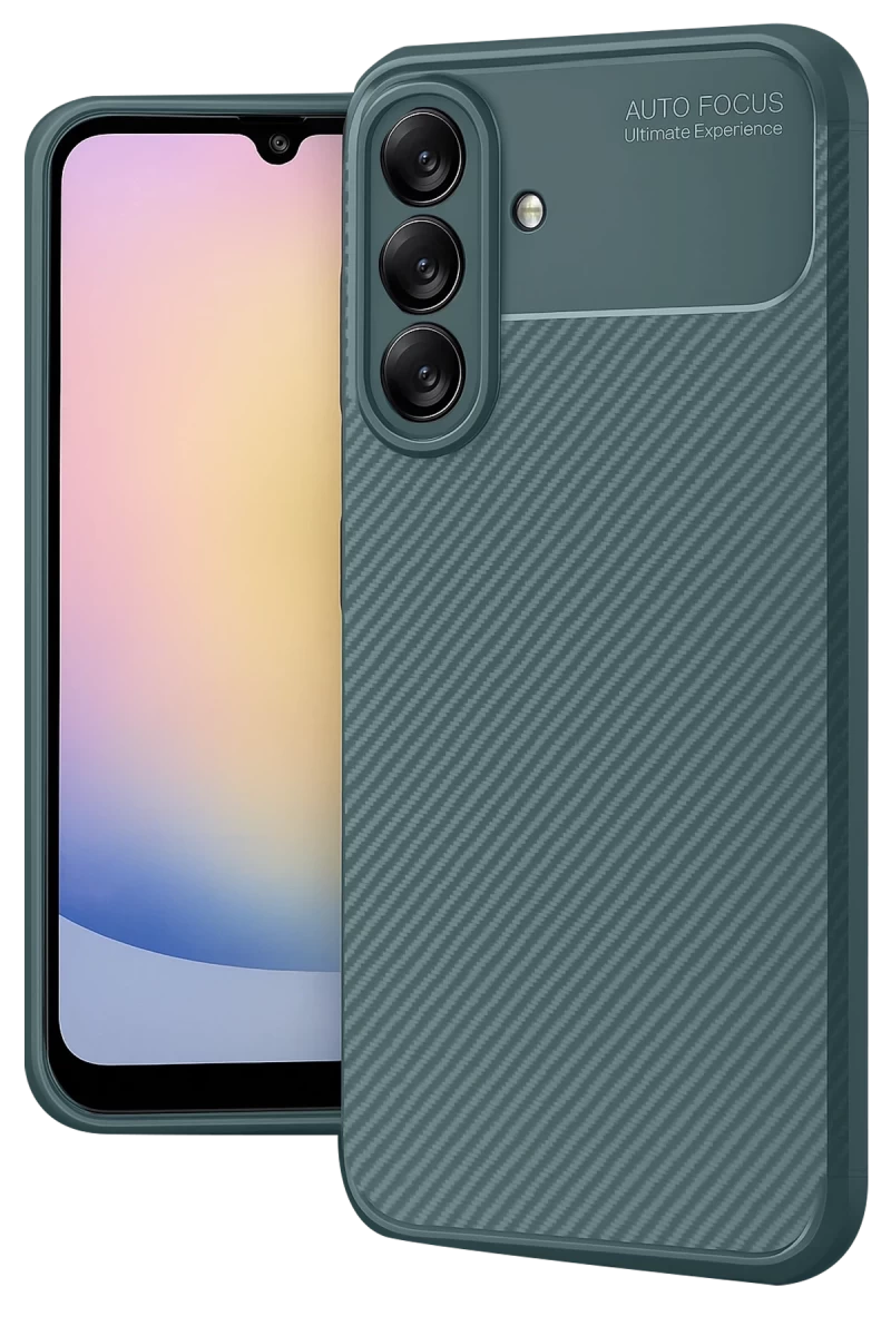 Samsung Galaxy A17 5G Uyumlu Auto Focus Karbon Kapak - Koyu Yeşil