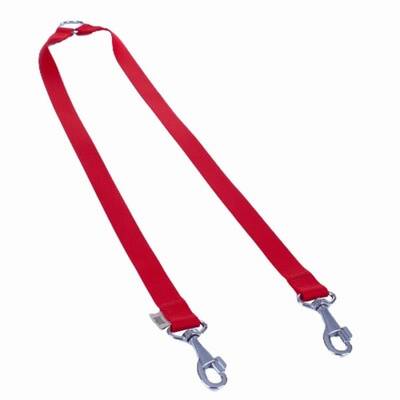Dokuma İkili Köpek Gezdirme Aparatı Kırmızı 2,5x70-60 Cm